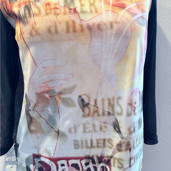 Susan Lawrence Black and Multicolor Artistic Top size M - Picture 3 of 6